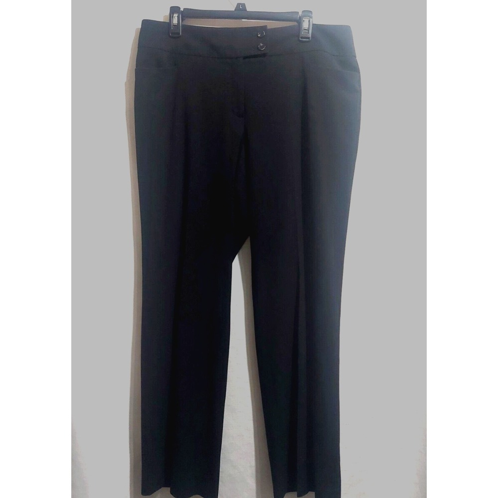 Jones New York Collection Womens 14 Black Stretch‎ Trouser Pants Polyester Blend